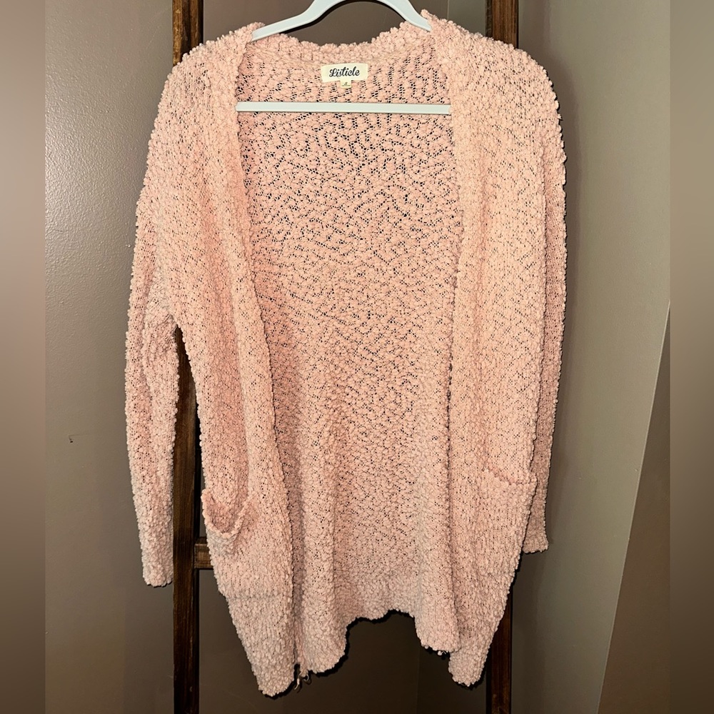 peach popcorn sweater